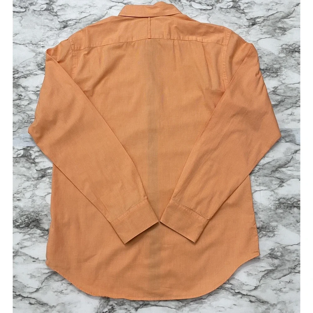 Banana Republic Soft Wash Slim Fit Mens Shirt Size M Orange Long Sleeve Pocket